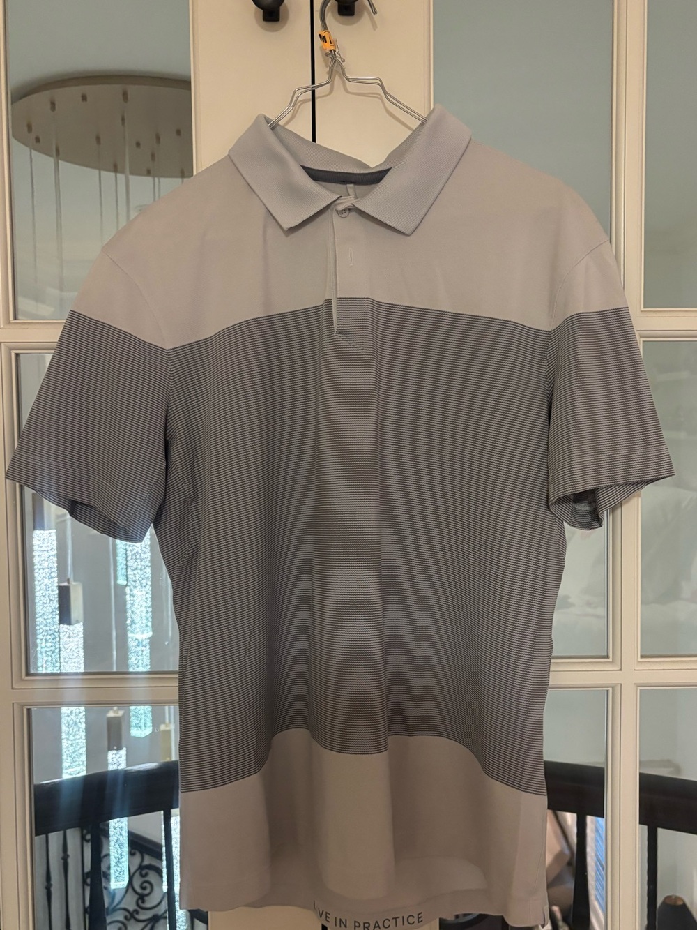 Lululemon Men's Short-Sleeve Polo Shirt in Light Gray and Gray